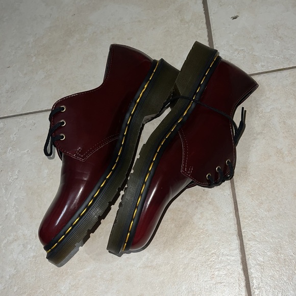 Dr Martens 1461 Cherry Red Smooth Leather Oxford Shoes - Picture 11 of 15